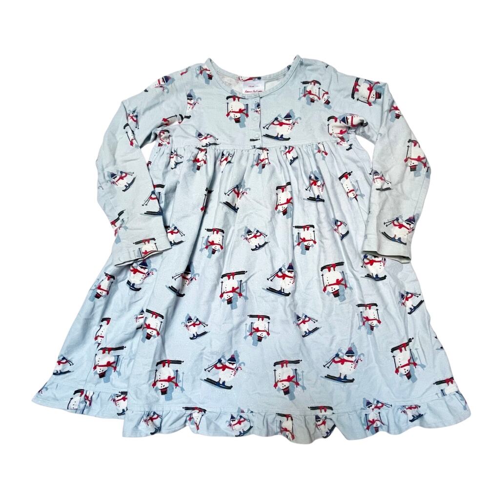 Hanna Andersson Flannel Snowman Nightgown Size 5